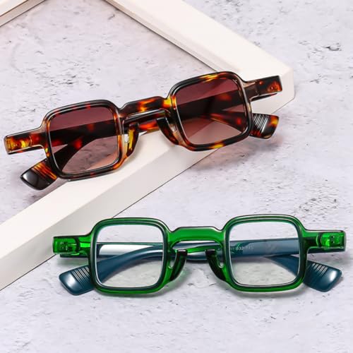 Lunettes de soleil style rétro bicolores aux finitions soignées