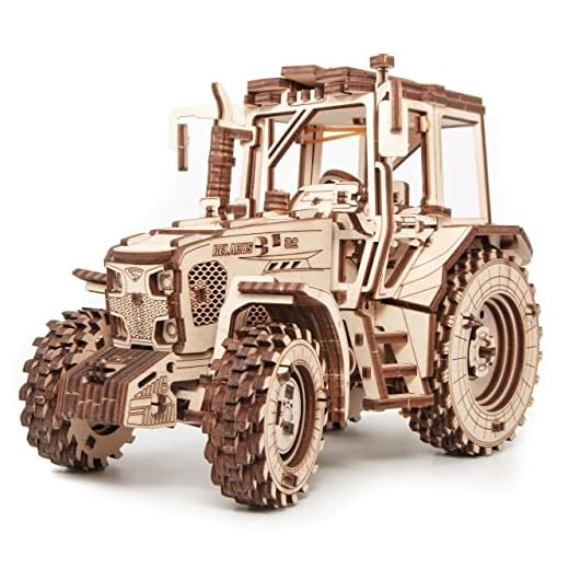 Traktor Holz Modellbausatz – DIY 3D Puzzle Erwachsene & Jugendliche ab 14 Jahren – Holz Puzzle Erwachsene & Jugendliche ohne Kleber – Traktor Modell Belarus-82 Holzbausatz, EWA Eco-Wood-Art, 269 Tiele