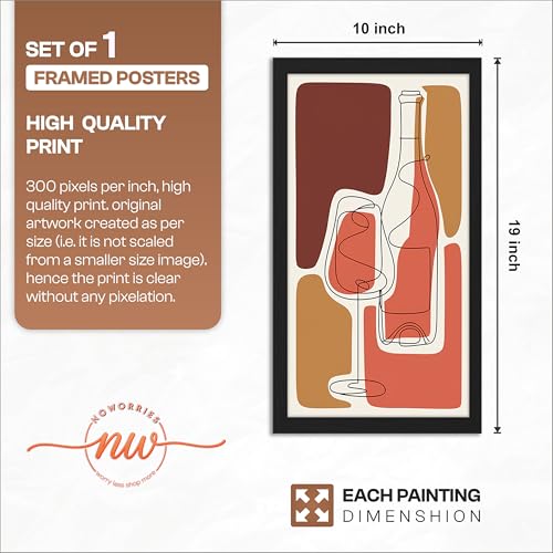Image of NoWorries Wall art framed painting food posters for cafe decor (Synthetic wood frame) inch300 GSM premium art HD prints inch Wall painting for Home & Kitchen Decor (Pattern illustration)( Set of 1, Framed Painting) (BLACK, ART-2, 10X19INCHES)