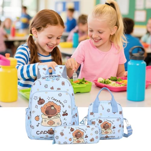 Sac à dos Capybara avec trousse et sac repas pour adolescent et étudiant - 7