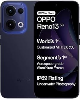 Reno13 5G (Luminous Blue,8 GB RAM, 128 GB Storage) with No Cost EMI/Additional Exchange Offers
