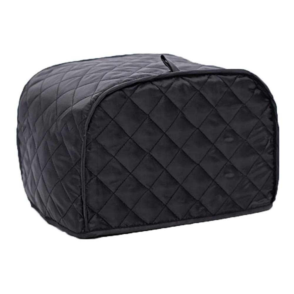4 Slice Toaster Cover, Kitchen Small Appliance Cover Fingerprint and Greasy Protection, Machine Washable Polyester Toaster Dustproof Cover (Black)