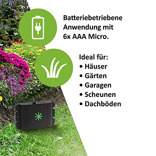 ISOTRONIC mobiler Hundeschreck Katzenschreck mit Ultraschall für Scheune, Garten, Auto und Garage, besonders hohe Töne, Wechselfrequenz gegen Gewöhnungseffekt (1)