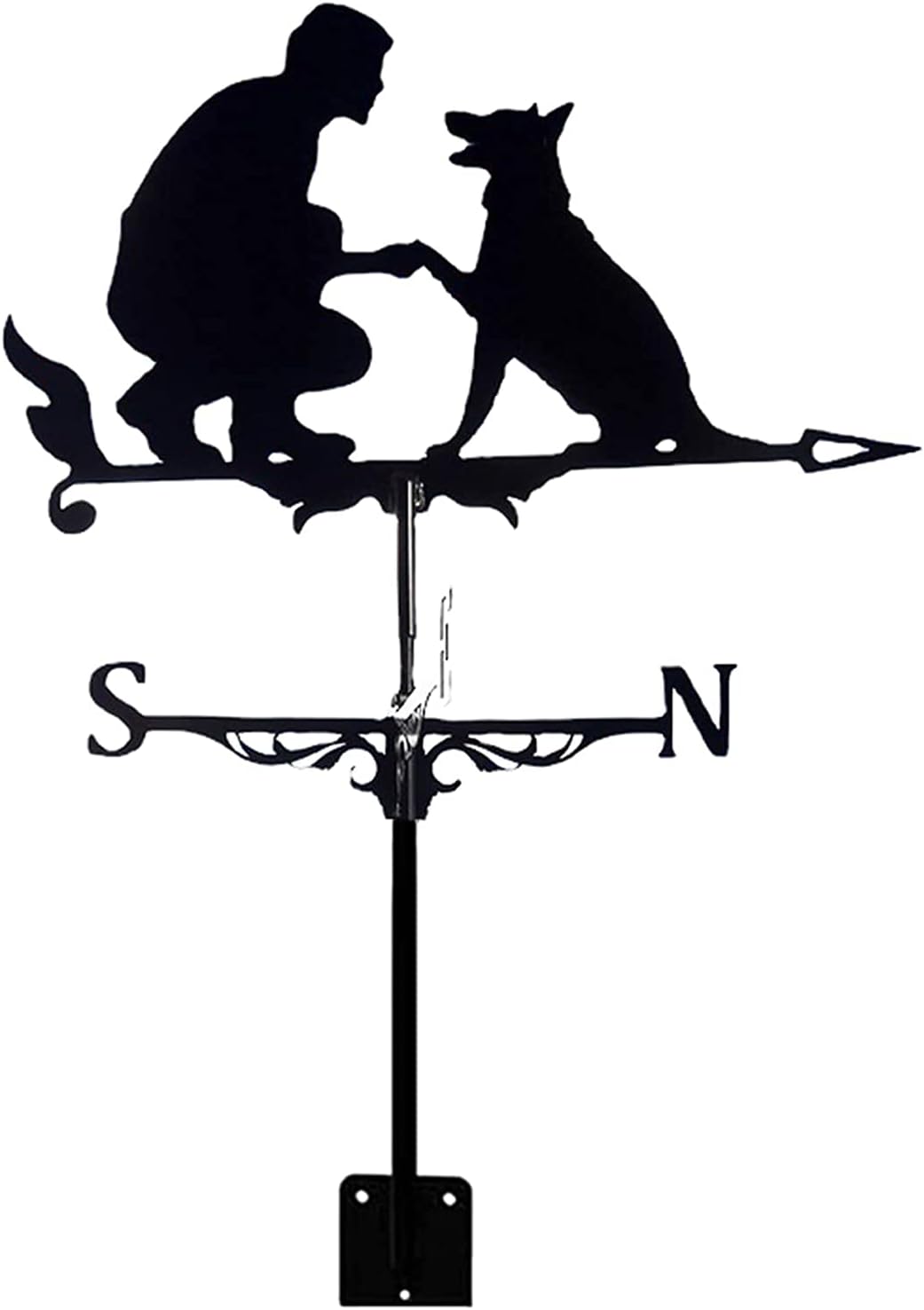 Wind-seeing Chicken Wind-seeing Chicken with Roof Bracket Wind-seeing Chicken Wind Vane Retro Stainless Steel Home Decoration Gift Creative Wild Horse Farm Building Male Dog Fishing Scene Shape Metal