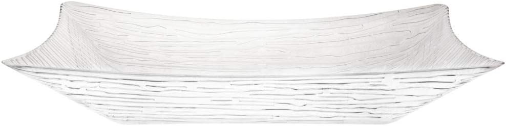 Clear Textured Rectangular Bowls - Disposable Plastic Catering and Party Bowls - Case of 24