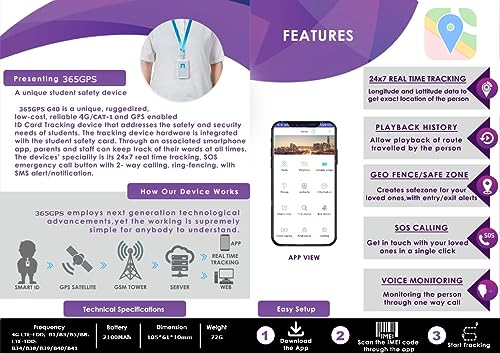 Image of 4G ID Card GPS Tracker with Real Time Location Tracking | SOS Button | App Connection | Geo Fence | Long Battery Backup for Students, Employees, and Elders