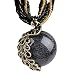JOVIVI Retro Bohemia Style Millet Chain Crystal Phoenix Peacock Pendant Necklace