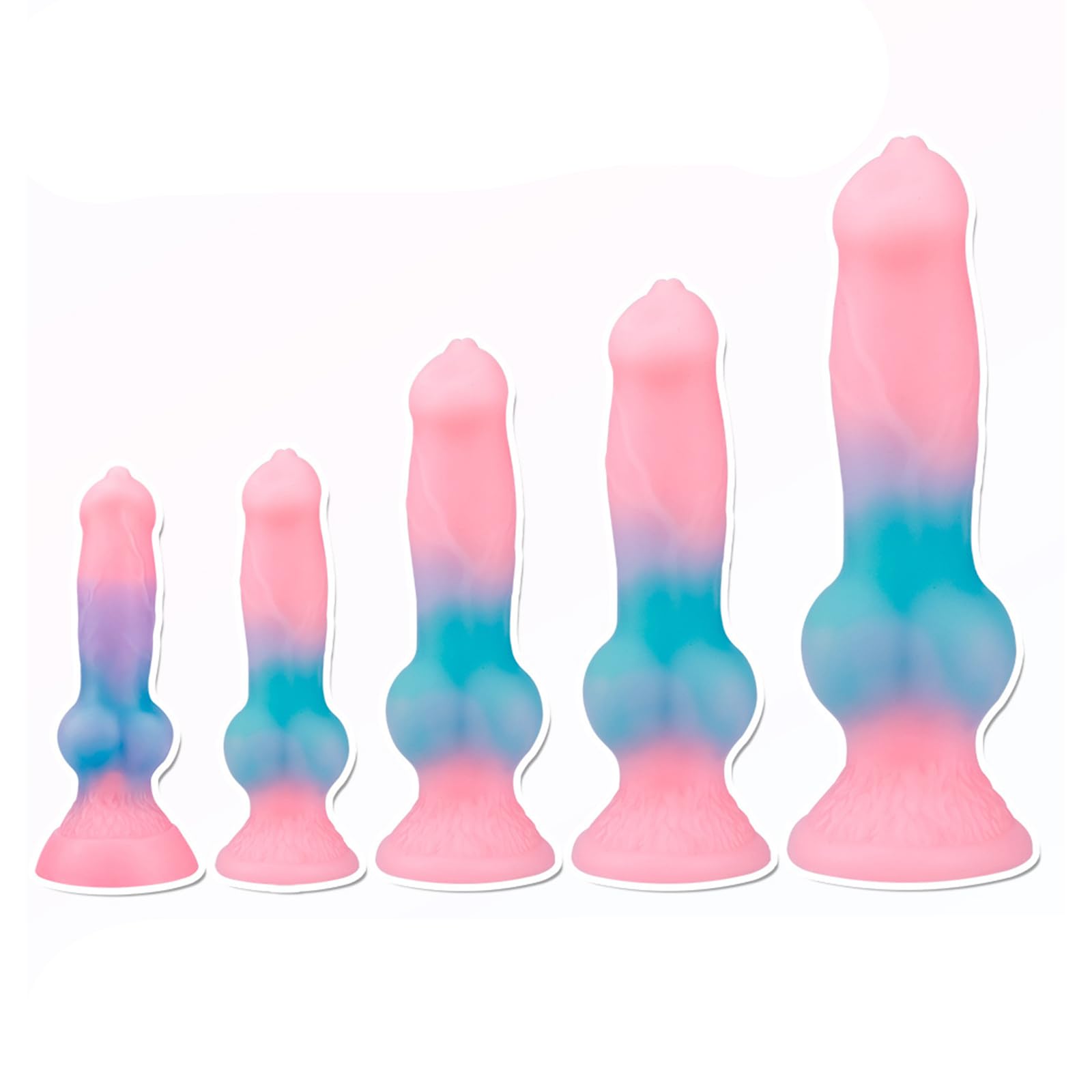 Tangqian Women's One Color 5 Sizes Realistic Dog Dildo Dog Dildo With Suction Cup Thick Knot Dildos Dog Anal Dildo Penis Large Anal Plug G-Spot Stimulator Sex Toy For And Men (Size : M)