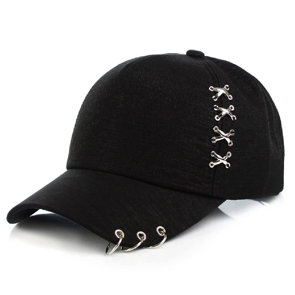 Berretto da Baseball, Cerchio a Croce in Metallo Cappello da Sole Decorativo, Berretto da Baseball Stile Hip-Hop, Cappello da Sole alla Moda per Uomo e Donna