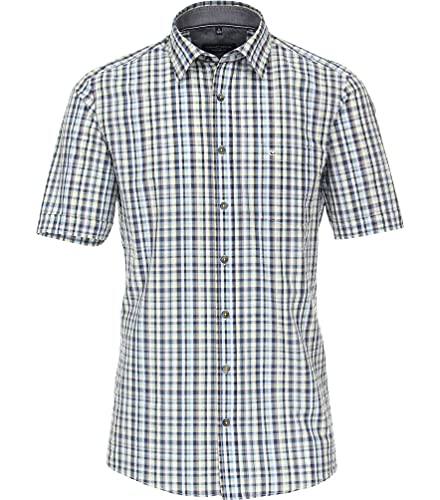 CASAMODA Comfort Fit Hemd Halbarm New Kent Kragen Karo dunkelblau