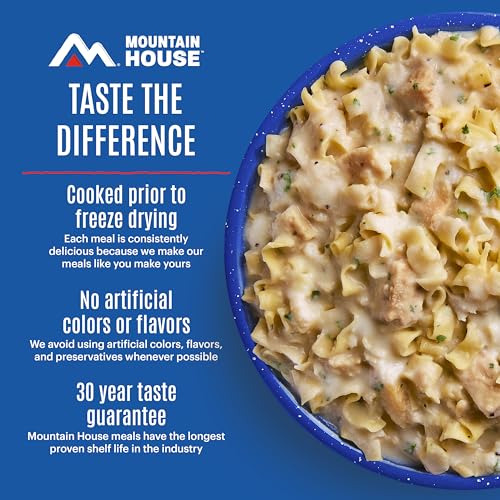 Image of Mountain House Fettuccine Alfredo with Chicken | Freeze-Dried Food for Camping, 4 Servings, 30-Year Shelf-Life, 2-Pack