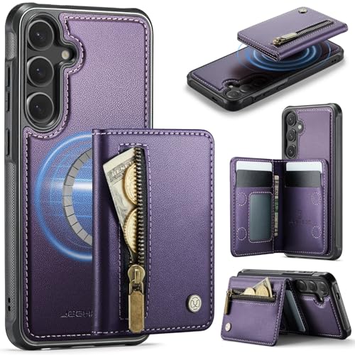 Housse Samsung S26 Plus avec fermeture éclair et portefeuille magnétique