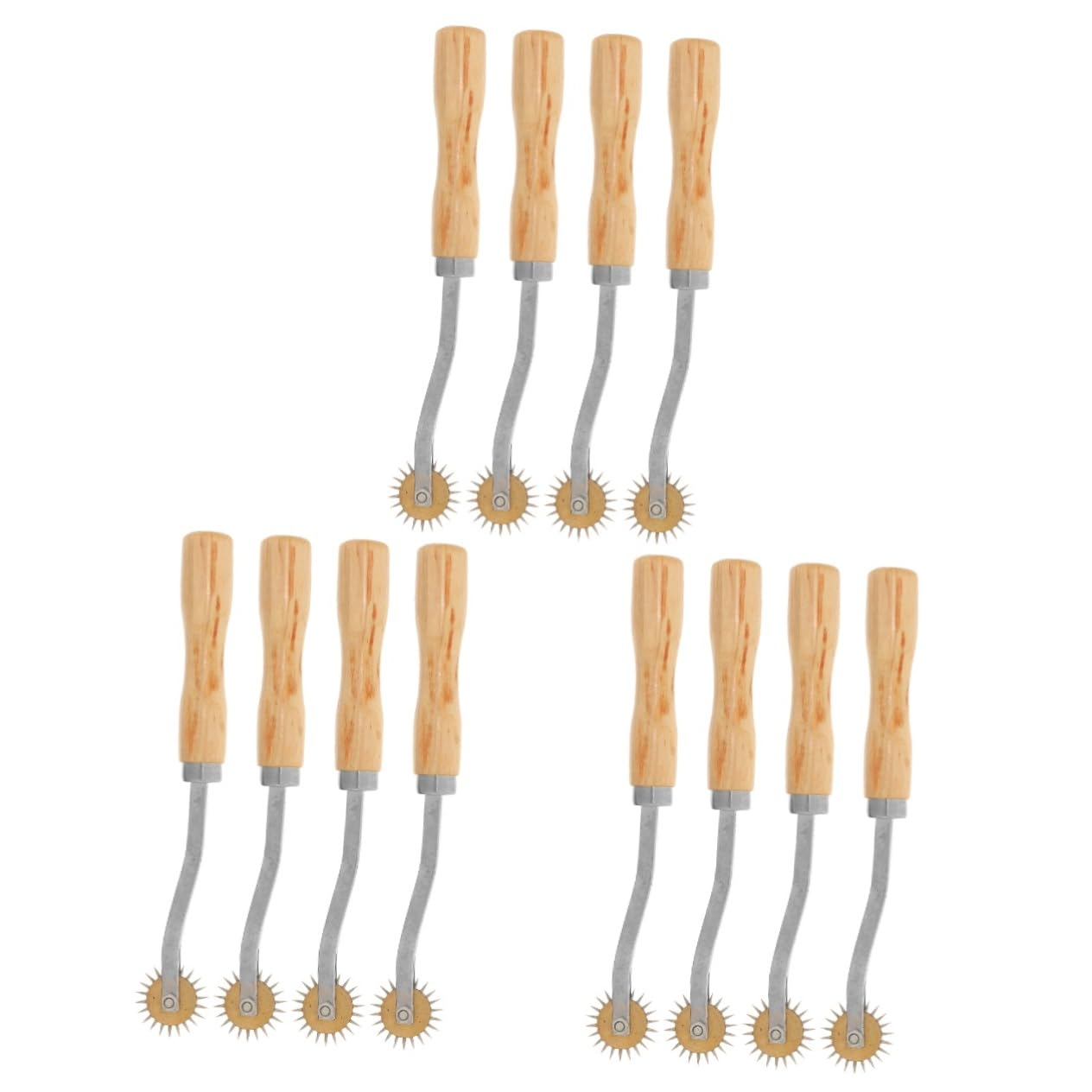 NUOBESTY 3 Set Ruota per Aggraffatura in Pelle Pennarelli A Gesso in Tessuto per Cucire Ruota Tracciante Rotella Taglia Tessuto Pennarelli A Gesso per Cucire Maniglia Metallo 4 Pezzi * 3