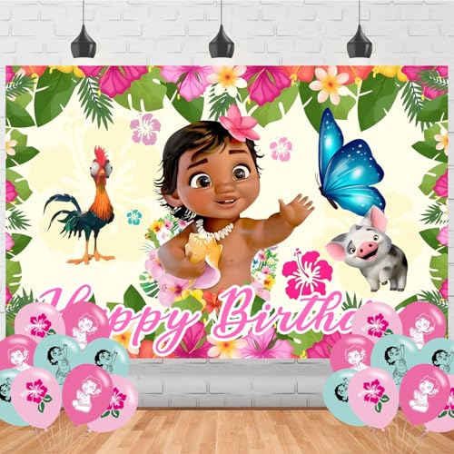 BBY Mna Birthday Party Backdrop Photo Background Cute Cartoon Ocean Princess Birthday Party Decorations Banner Mona Girls Theme Photography Backdrop