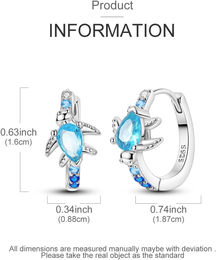 Hapour Small Earrings 925 Sterling Silver Colorful Cubic Zirconia Huggie Turtle Iris Butterfly CZ Hoops for Women Teens - Image 3