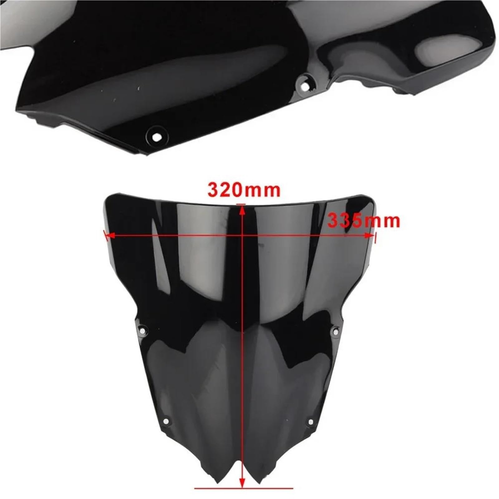 Parabrisas Doble Burbuja para Motocicleta, Deflectores Protectores para Yamaha YZF R6 600 2008-2016, Carenado Deflector Alerón para Moto(Claro)