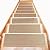 Natural Linen Non Slip Stair Treads for Wooden Steps Indoor Stair Runners Mats with Rubber Backing Stair Carpet 8" x 30" Washable for Children and Pets