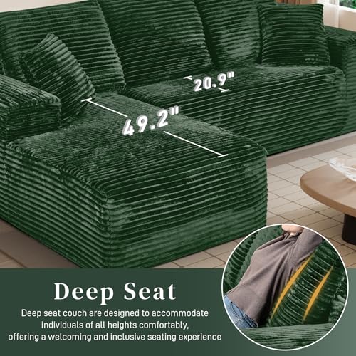 Image of 108 inch Boneless Couch for Living Room, L Shaped Modular Sectional Sofa