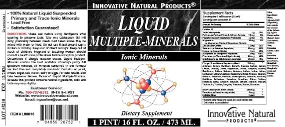 Liquid Multiple Minerals - 100% Natural Liquid Suspended Primary & Trace Ionic Minerals - Better Absorption - Non-Toxic