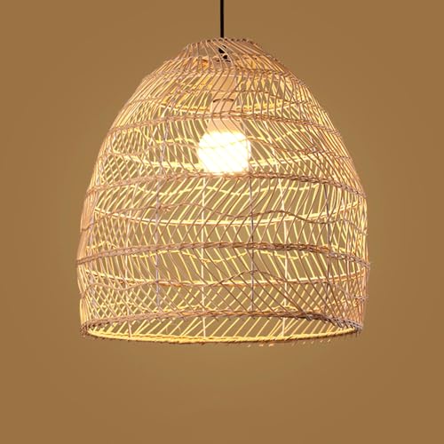 Lampadari A Sospensione Per Isola Cucina,lampadario Vintage In Rattan Intrecciato, Stile Giapponese, Semplice, Con Sorgente Luminosa E27, Lampada A Sospensione Con Linea Di Sospensione Regolabile YANZ