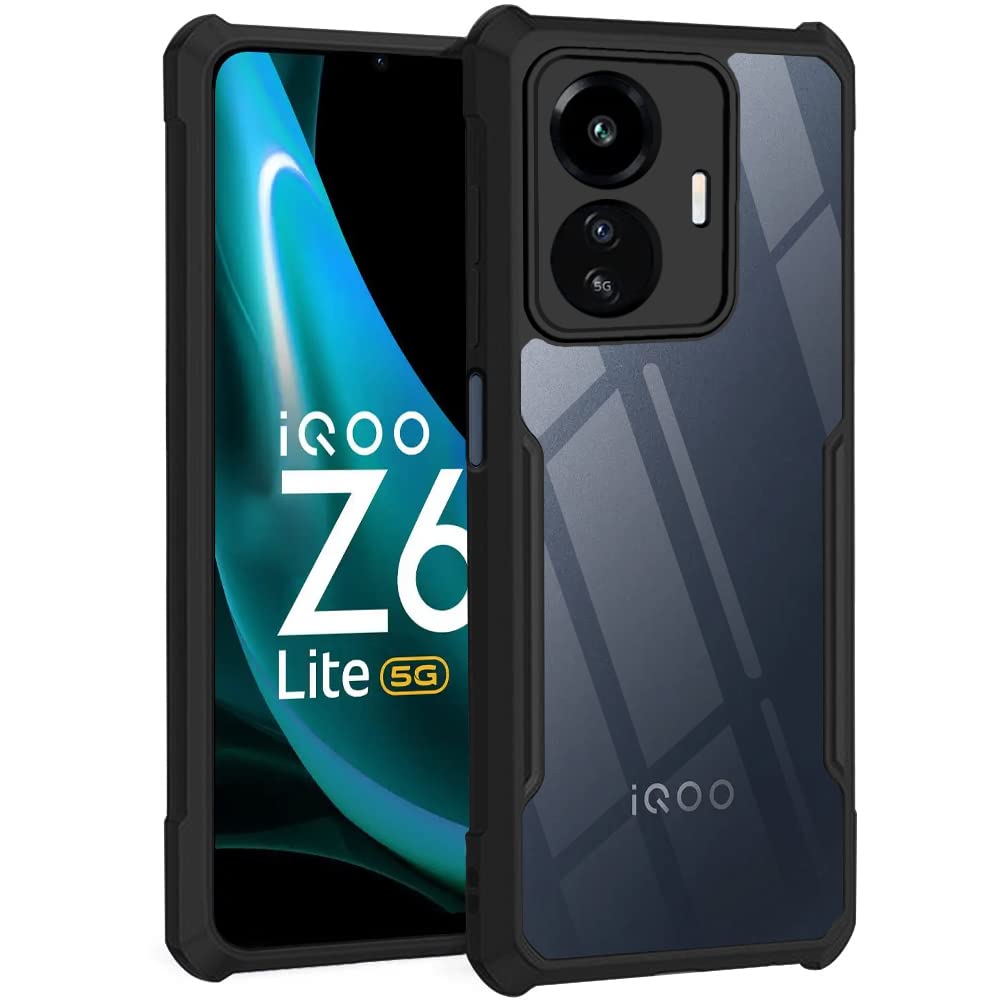TheGiftKart Shockproof Crystal Clear Back Cover Case for iQOO Z6 Lite 5G | 360 Degree Protection | Protective Design | Transparent Back Cover Case for iQOO Z6 Lite 5G (PC, TPU | Black Bumper) (B0BFLWX8BP) Amazon Price History, Amazon Price Tracker