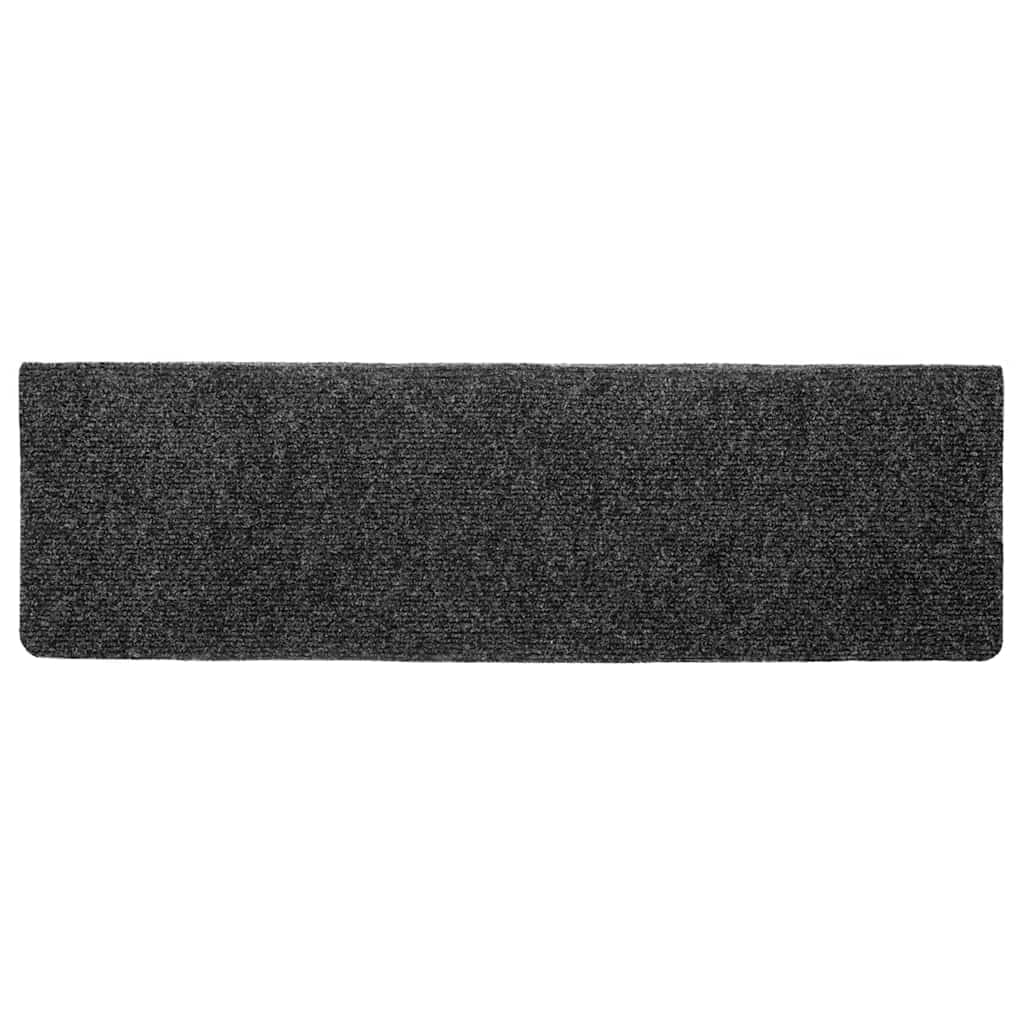 Tapis d'escalier Autocollants, 20 pièces, 65 x 21 x 4 cm, Gris, Bord rectangulaire Marchettes d'escalier, Moquette Escalier de sécurité d'intérieur Antidérapant pour Aînés