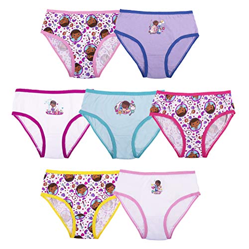Disney Junior Doc Mcstuffins 7-Pack Girls Panties Underwear 100% Cotton Comfortable