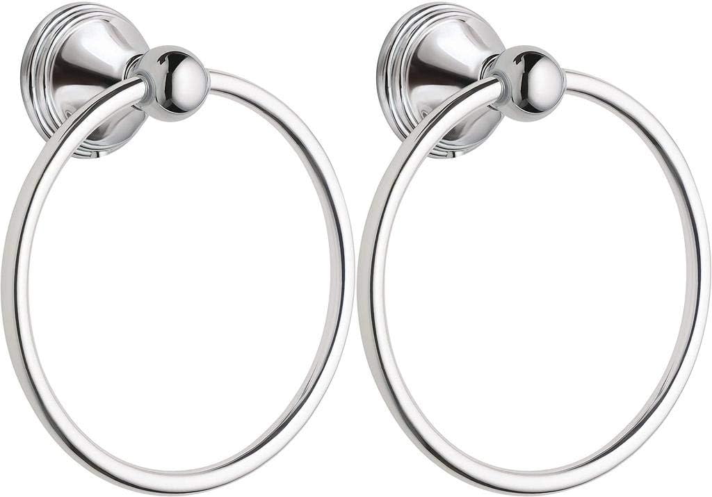 Moen DN8486CH Preston Collection Bathroom Hand Towel Ring, Polished Chrome - 2 Pack
