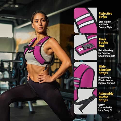Image of ZELUS Weighted Vest, Washable Z-Fit Soft Iron Weighted Vest for Women and Men, 5 /10 /15 lb Weight Vest with Reflective Strips & Adjustable Straps, Ultra Thin Weight Vest for Gym Strength Training