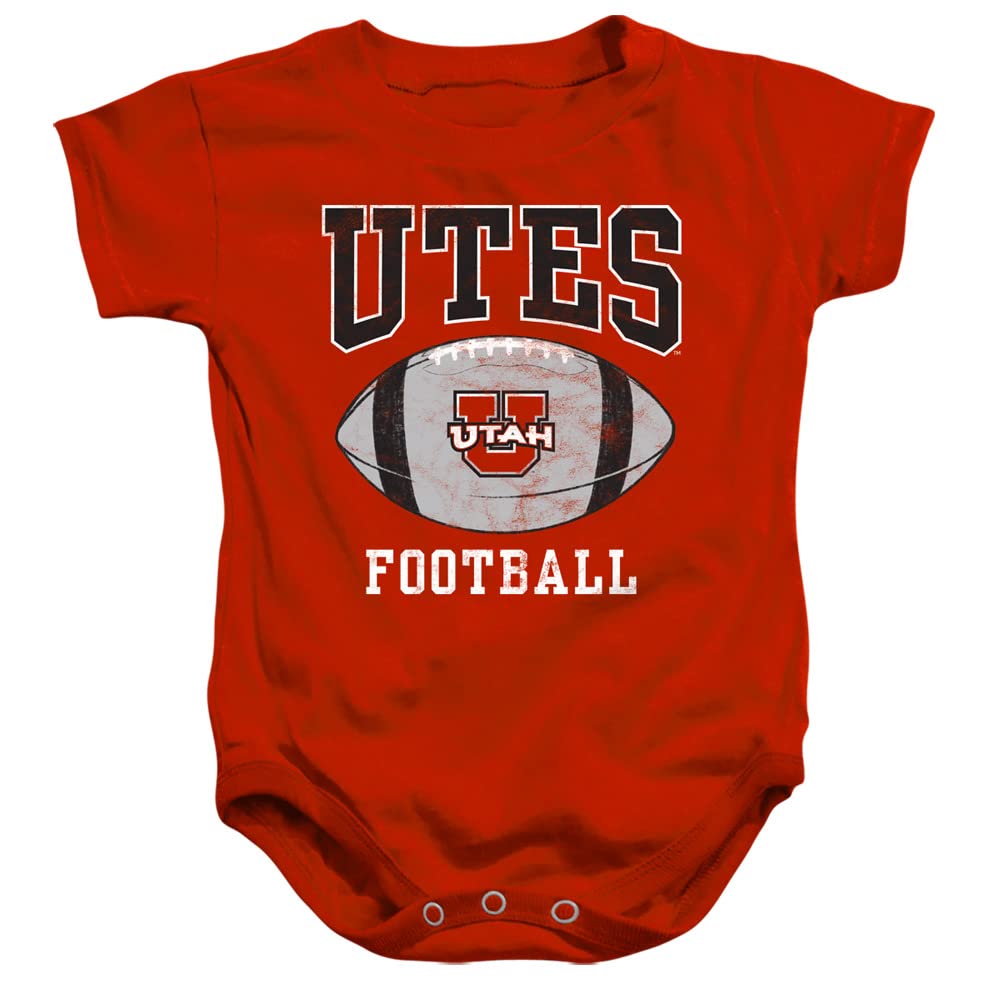 University of Utah Official Football Ball Unisex Infant Snap Suit for Baby,Red, 6 Months