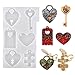 LET'S RESIN Couples Keychains Molds,Couple Necklace Molds with Heart Resin Molds, Heart Lock Silicone Molds, Puzzle Epoxy Pendant Molds for Mothers Day Gifts