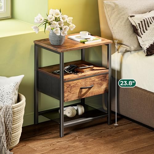 Huuger nightstand set of 2 rustic brown bedroom styling