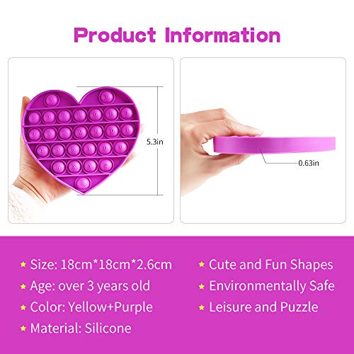Aothing Pop Pop Fidget Toys, 2 Pack Stress Relief Silicone Bubble Squeeze Sensory Toys, Autism Special Needs Push Pop Puzzle Game Toy with Alphabets - Thumbnail 5