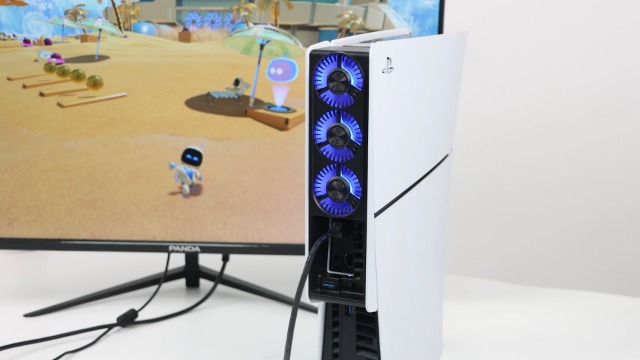 Image of Cooling Fan for PS5 Slim Console, Auto Power On /Off Cooler Fan Accessorie with 2 Speed Fans USB 3.0 Port for PlayStation 5 Slim Digital & Discs Edition(Not for PS5 /PS5 Pro)