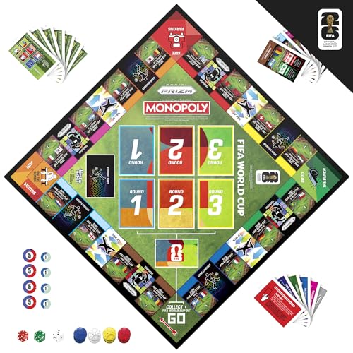 Image of Monopoly Panini Prizm: FIFA World Cup Game I Soccer Board Game with Monopoly Panini Prizm FIFA World Cup 2026 Trading Cards I Ages 8+
