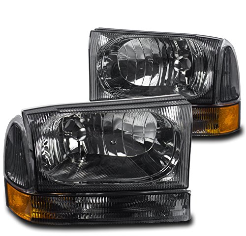 ZMAUTOPARTS 1999-2004 Ford F-250 / F-350 / F-450 / F-550 Super Duty / 2000-2004 Excursion Smoke Headlights