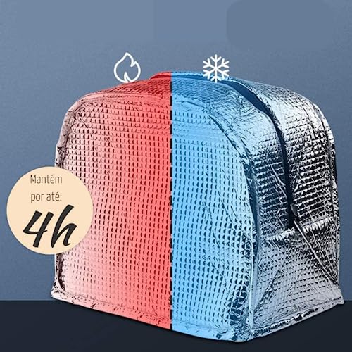 Bolsa Térmica Para Marmita ou Lancheira Com Capacidade De Até 6 Litros Fitness Viajens Cor Cinza