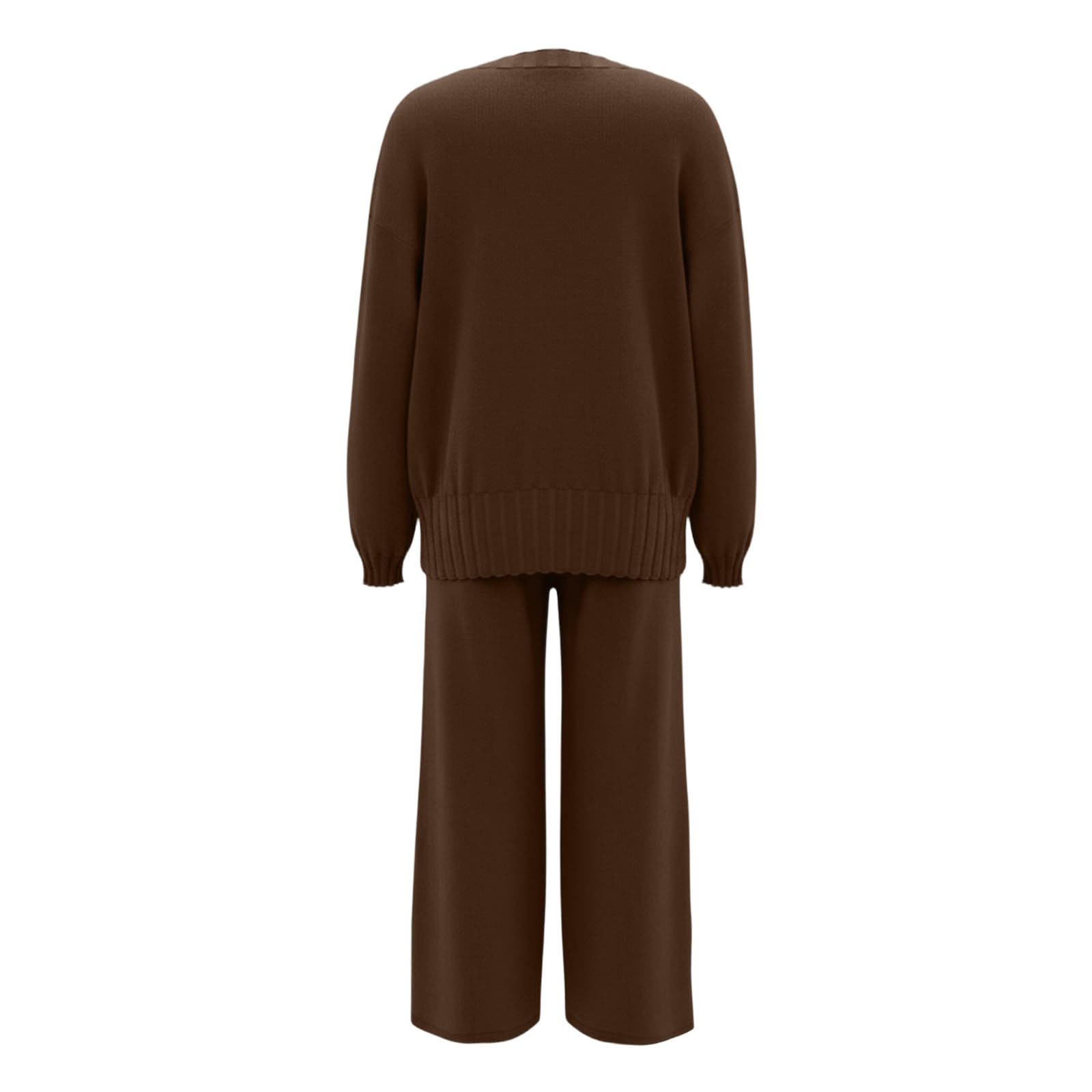 Weiches Strick-Sweatshirt mit weiter Jogginghose als lässiges Zweiteiler-Set für Damen in Übergröße