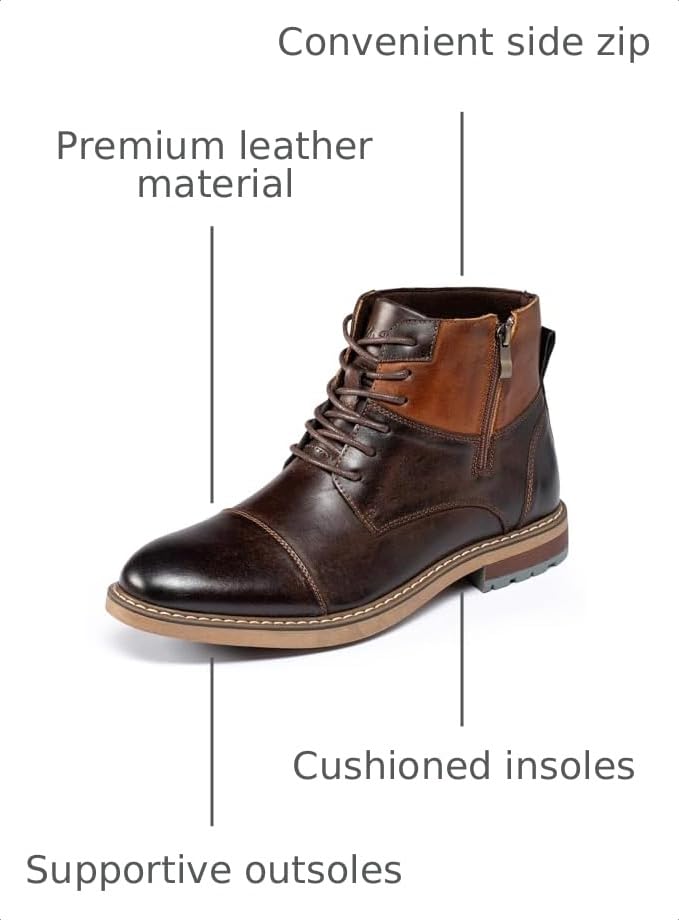 Image of Holy dove Men's Lightweight Dress Boots Zip Ankle Chukka Casual Boot