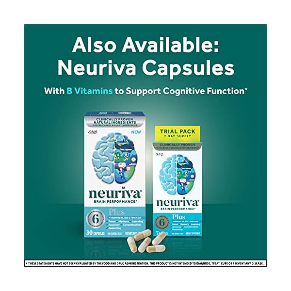 Neuriva-Nootropic-Brain-Support-Supplement-Plus-Strawberry-Gummies-50-Count-in-a-Bottle-Phosphatidylserine-B6-B12-Supports-Focus-Memory-Concentration-Learning-Accuracy-and-Reasoning NEURIVA Plus Brain Supplement for Memory,Focus & Concentration+Cognitive Function with Vitamins B6 & B12 and Clinically Tested Nootropics Phosphatidylserine and Neurofactor,50ct Strawberry Gummies