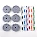 Cupture 6 Regular Mouth Mason Jar Straw Lids with Stripped Straws