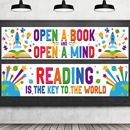 Classroom Decorations Reading Banner and Poster for Teachers Students Colorful Home...