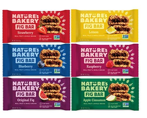 Fig Bars Healthy Snack (Count 12) Variety Pack, 2 Each Strawberry, Raspberry, Lemon, Blueberry, and Apple Cinnamon - Bundle of Nature's Bakery