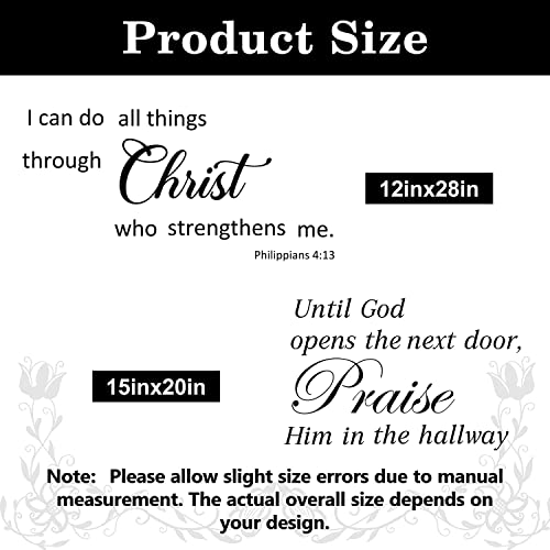 2 Sets Bible Verse Wall Decals Vinyl Inspirational Quotes Wall Decals Positive Saying Wall Stickers Christian Scripture Motivational Decal Religious Wall Decor For Women Family Home Bedroom #TOP2