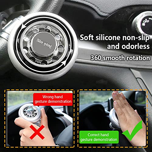 Universal Steering Wheel Knob - Free Up One Hand,More Comfor On Drives Wheel Accessories-With 360°Rotation Non-Slip Steering Wheel Booster Ball Steering Wheel Buddy (Black) #TOP4