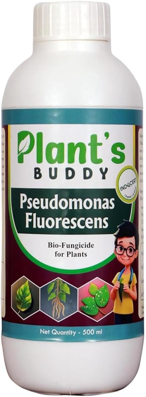 - Pseudomonas Fluorescens Liquid - 500ml (2×10⁹ CFU/ml) | Natural Bio-fungicide for plants home garden for Broad-Spectrum Fungal Disease Control | Bio - fungicide | Easy Application