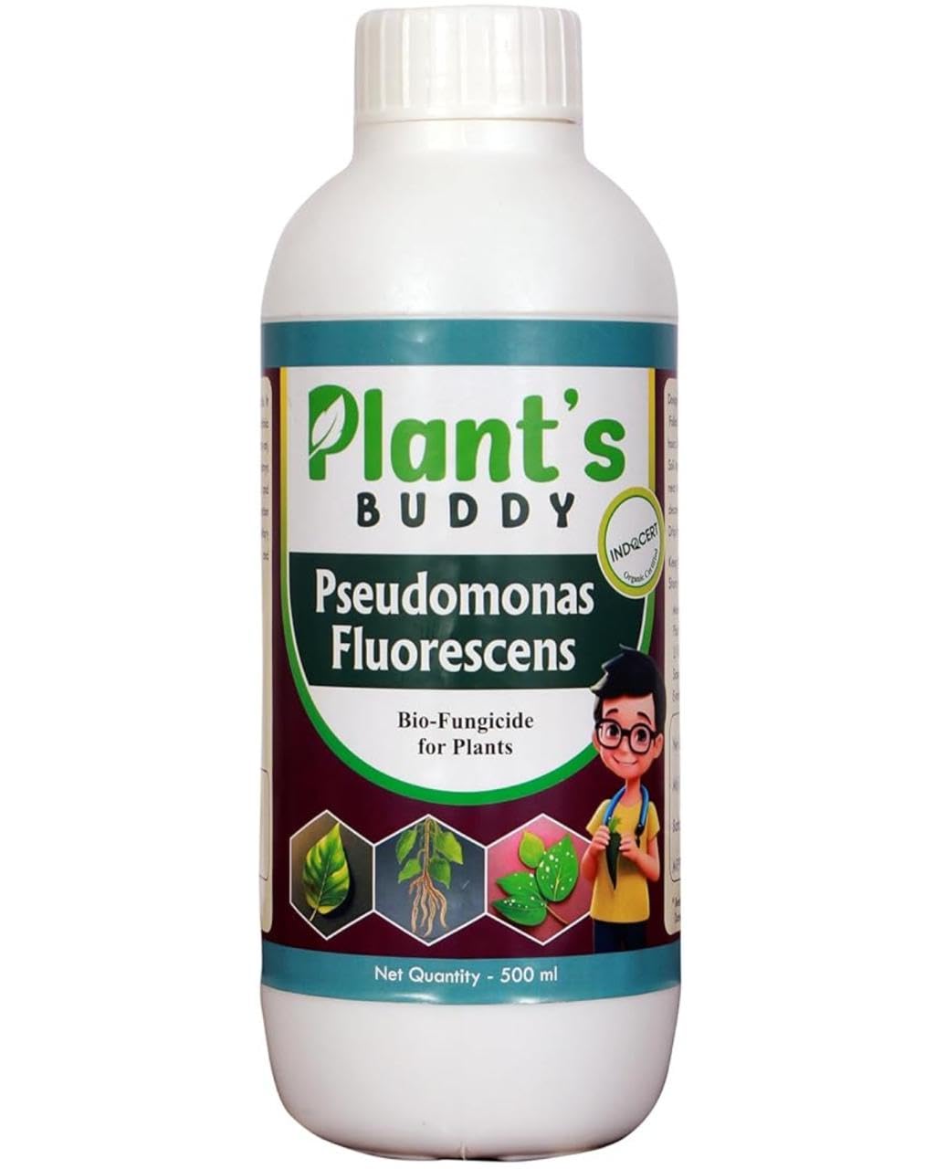 PLANT'S BUDDY Pseudomonas Fluorescens Liquid - 500ml (2×10⁹ CFU/ml) | Natural Bio-fungicide for plants home garden for Broad-Spectrum Fungal Disease Control | Bio - fungicide | Easy Application