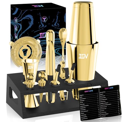 IOV 12-teiliges Cocktailshaker Bar-Set mit Ständer
