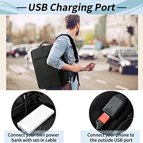 Travel Backpack 15.6 inch Flight Approved Carry On Luggage Backpack Expandable Laptop Backpack for Men Women Business Overnight Weekender College Backpack with USB Charging Port, B image 6