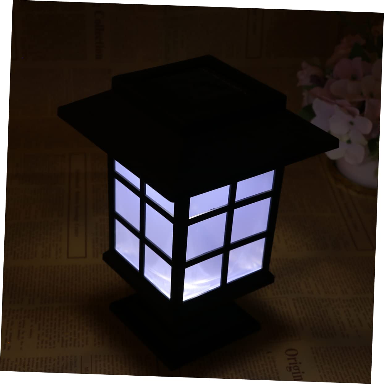 Lampada LED per Pilastro Solare da Esterno Nera 2 Pezzi IP55 Giardino | Plastica, Risparmio Energetico, Ricarica Solare, per Giardino e Prato, Stile a Pilastro